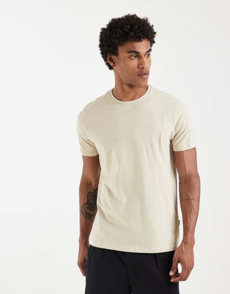 BLEND - Østersgrå T-shirt i bomuldsrigt materiale i regular fit med logo - view 1