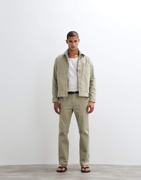 BLEND straight leg chino co-ord in beige - view 1