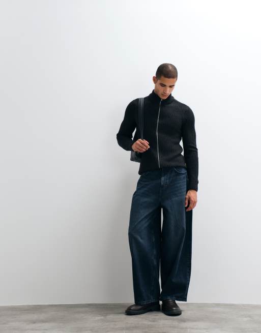 BLEND – Strickjacke in Schwarz mit Reißverschluss, 2 von 5