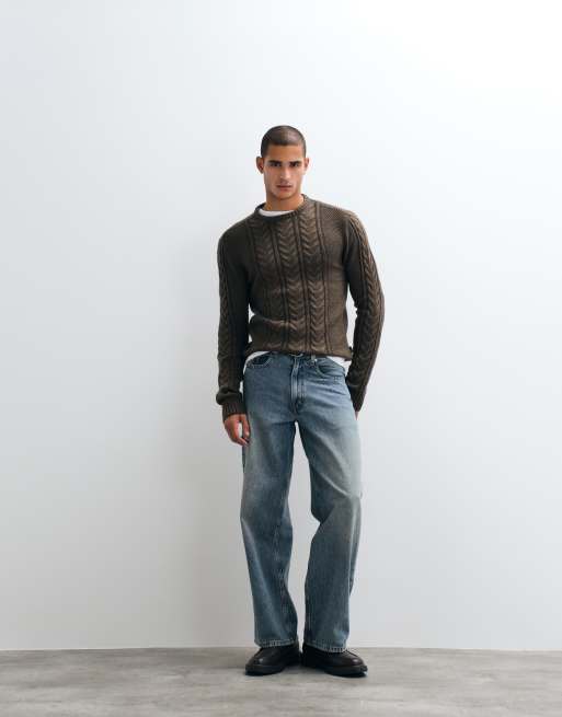 BLEND – Strickpullover in Braun mit Zopfmuster, 2 von 5