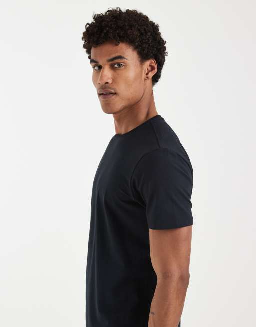 BLEND – Svarta t-shirts med slim fit, rund halsringning i tyg med hög andel bomull, 2-pack, 4 av 5