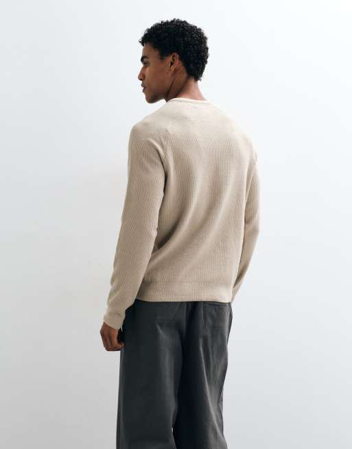 BLEND sweter z delikatnej dzianiny w kolorze beżowym, 4 z 5