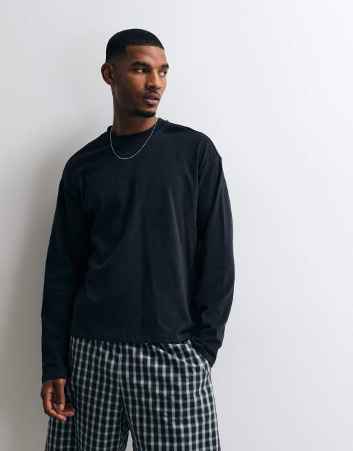 BLEND T-shirt à manches longues coupe regular 100 % coton noir, 3 de 5