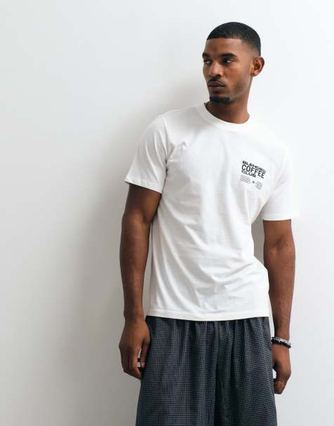 BLEND t-shirt blanc à logo graphique Coffee Club en coton 100 % coupe regular - view 1