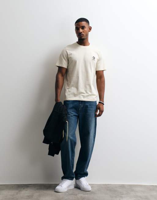 BLEND T-Shirt mit Frontprint, Regular Fit, aus 100 % Baumwolle in Oyster, 2 von 5
