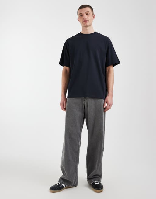 BLEND - T-shirt oversize in 100% cotone blu navy, 2 di 5