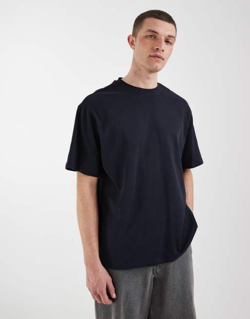 BLEND - T-shirt oversize in 100% cotone blu navy, 4 di 5