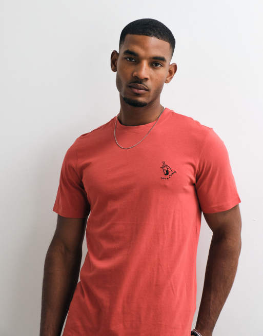 BLEND t-shirt regular fit 100 % coton à motif devant rouge, 3 de 5