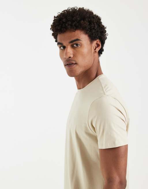 BLEND - T-shirt vestibilità classica in misto cotone grigio ostrica con logo, 2 di 5