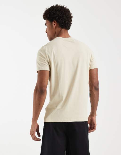 BLEND - T-shirt vestibilità classica in misto cotone grigio ostrica con logo, 5 di 5