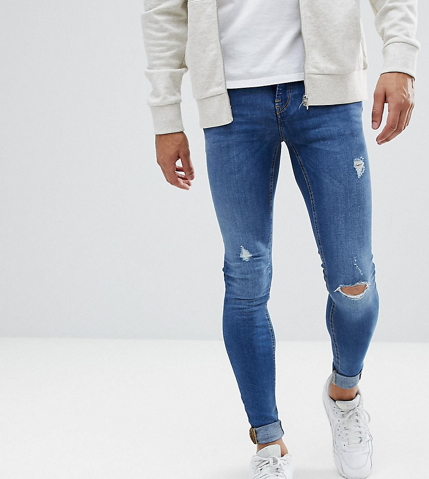 Blend Tall - Flurry - Extreem skinny jeans in mid wash-Blauw