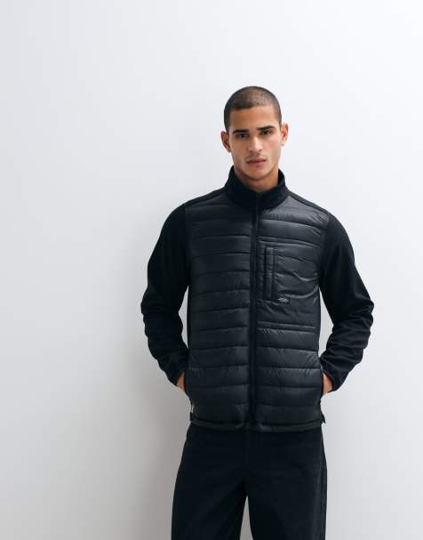 BLEND – Wattierte Jacke in Schwarz mit Kontrast-Ärmeln - view 1