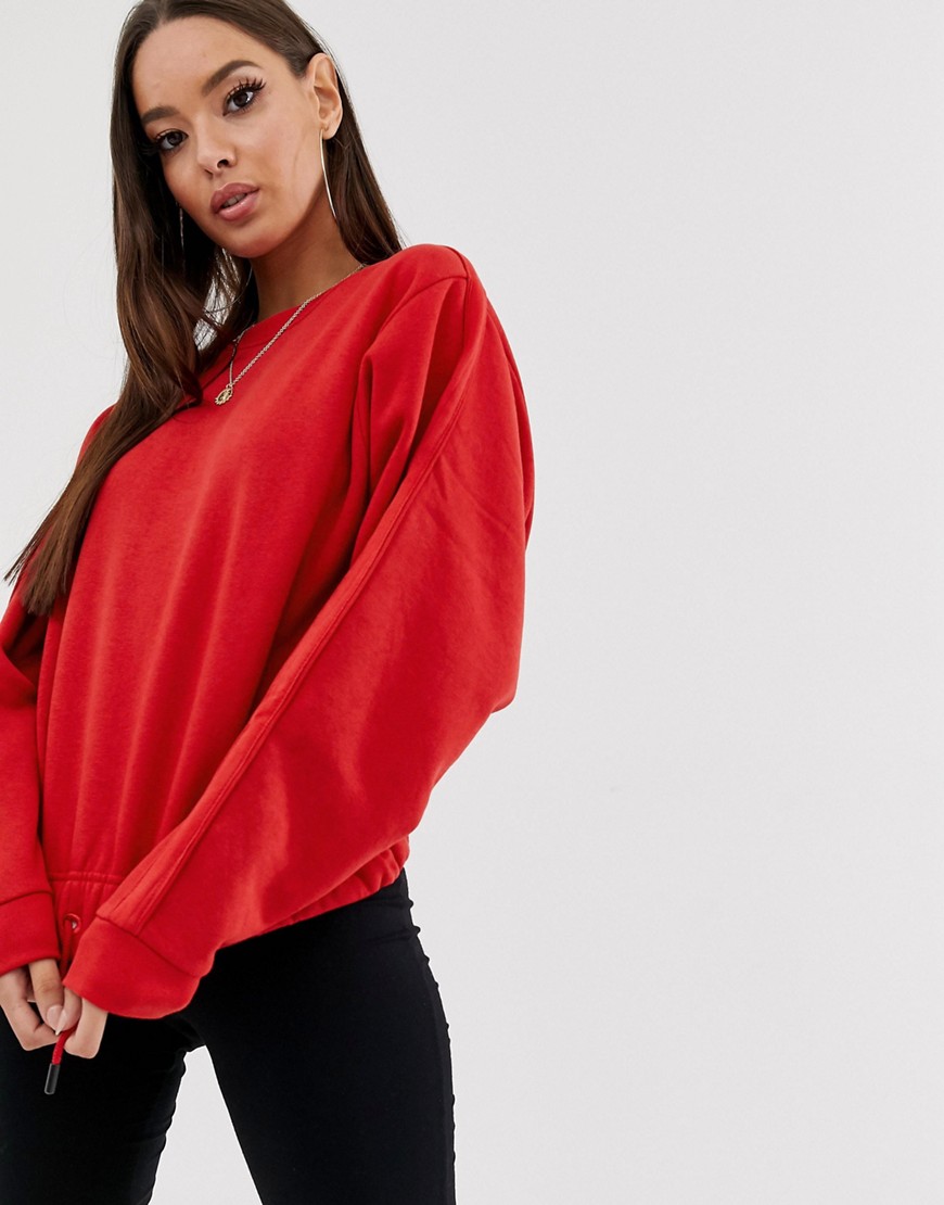 BLFD – Sweatshirt med pingvinärm-Röd