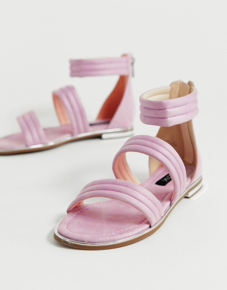 Blink – platta sandaler med remmar-Rosa