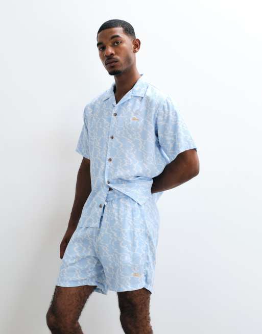 BLKVIS bagliore patterned shorts co-ord in blue multi, 2 of 5