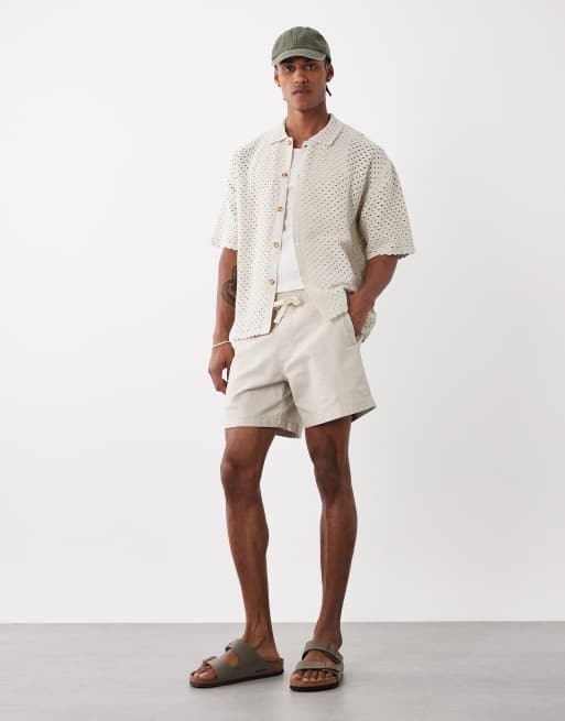 BLKVIS - Camicia all'uncinetto color panna, 2 di 5