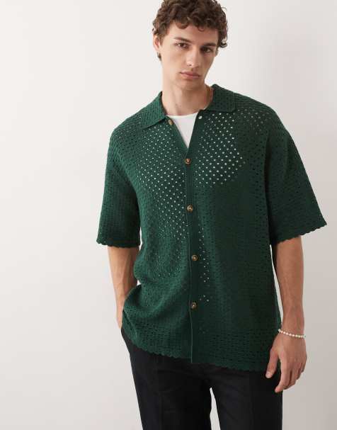 BLKVIS - Camicia all'uncinetto verde - view 1