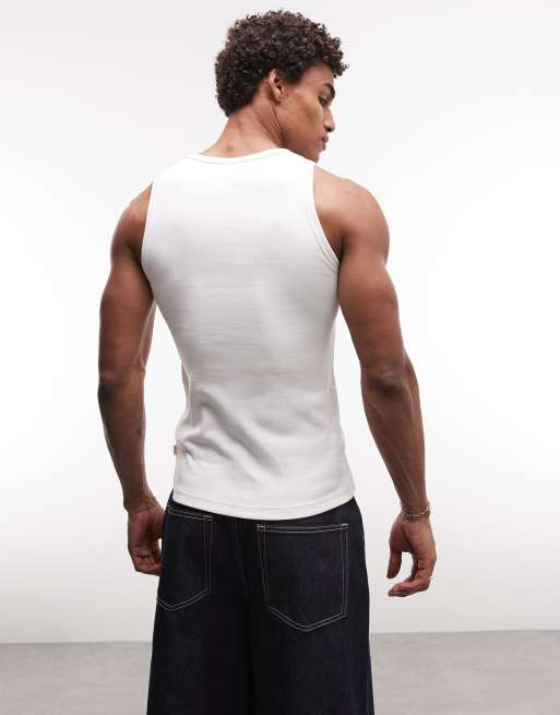 BLKVIS - Camiseta blanca con logo de texto, 4 de 5