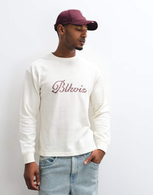 BLKVIS - camiseta de manga larga de tejido grueso en crema, 3 de 5
