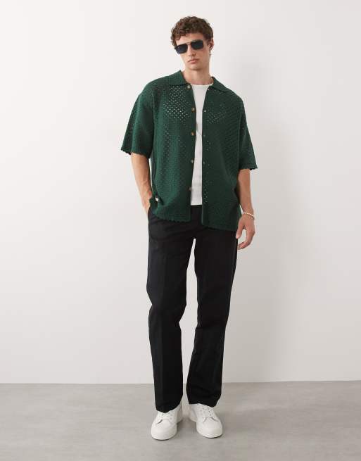 BLKVIS crochet shirt in green, 2 of 9