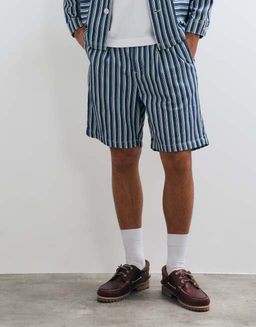 BLKVIS ensemble 2 pièces short en jean rayé bleu multicolore, 2 de 5