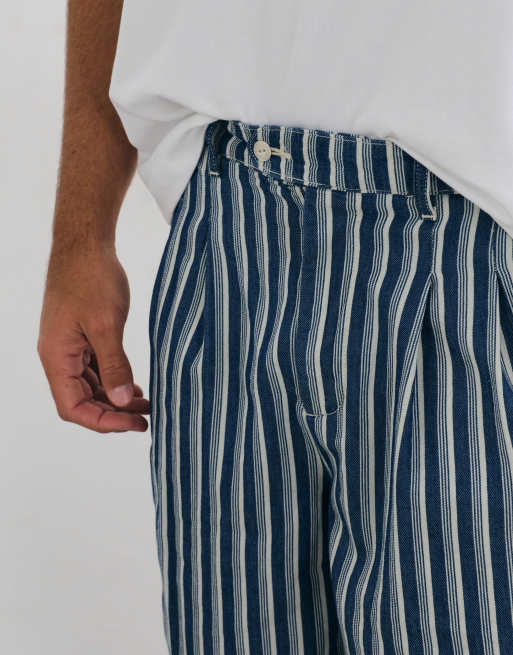 BLKVIS ensemble 2 pièces short en jean rayé bleu multicolore, 3 de 5