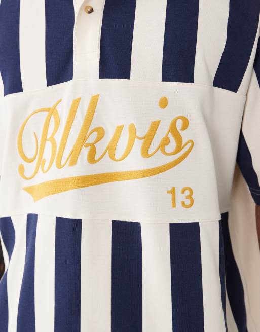 BLKVIS – Granatowa koszulka polo z piki w paski, 3 z 5