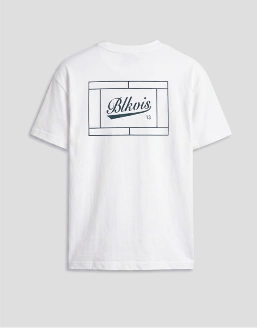 BLKVIS - Hvid kortærmet T-shirt med grafik på ryggen, 7 af 9