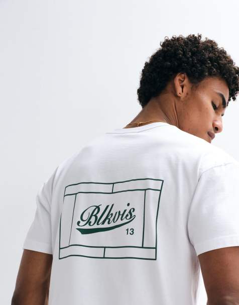 BLKVIS – Kurzärmliges T-Shirt in Weiß mit Court-Rückengrafik - view 1