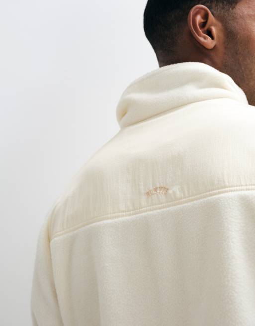 BLKVIS logo fleece zip through overshirt in cream, 4 of 5