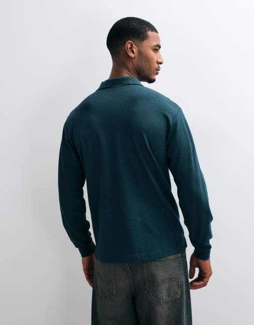 BLKVIS Piqué-Logo-Pullover aus Wollmix mit langen Ärmeln in Grün, 5 von 5