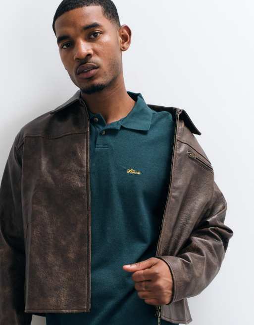 BLKVIS polo à manches longues en mélange de laine avec logo piqué vert, 3 de 5