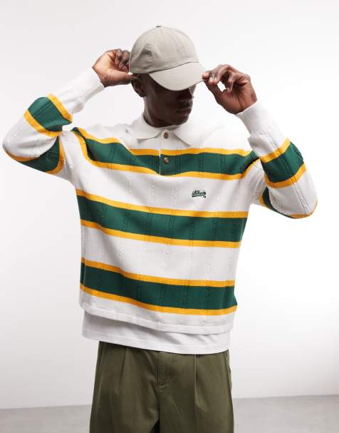 BLKVIS - Polo a maniche lunghe in maglia a trecce multicolore a righe - view 1