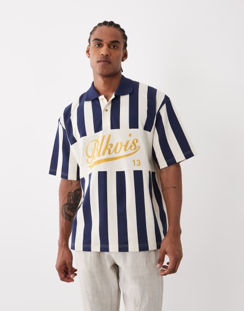 BLKVIS - Polo in piqué blu navy a righe - view 1