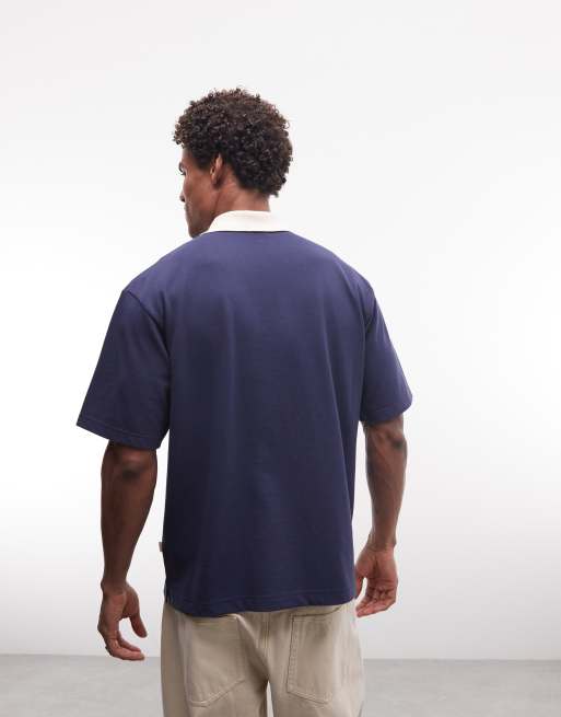 BLKVIS - Polo in piqué blu navy, 5 di 5