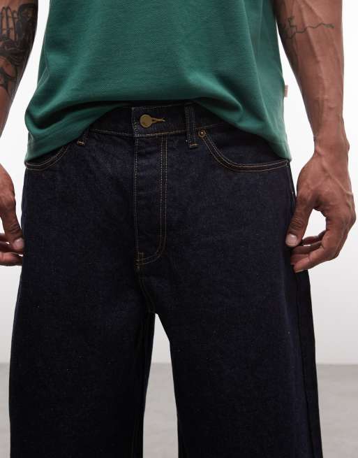 BLKVIS script denim shorts in indigo blue, 4 of 5