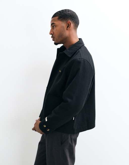 BLKVIS script logo overshirt i sort uldblanding, 3 af 5