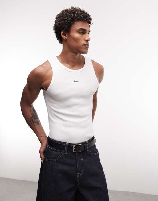 BLKVIS script logo tank in white, 3 of 5