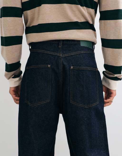 BLKVIS selvedge løstsiddende denimjeans i indigoblå som sæt, 5 af 5