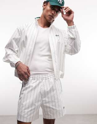 BLKVIS BLKVIS striped track short co-ord in white