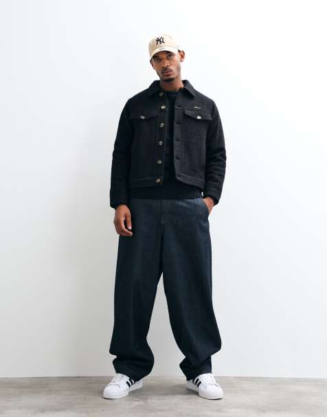 BLKVIS veste boutonnée en mélange de laine avec logo script noire - view 1