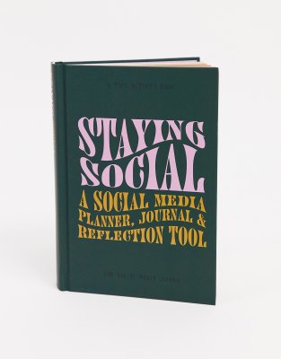 фото Блокнот в формате а5 с надписью "staying social" typo-многоцветный