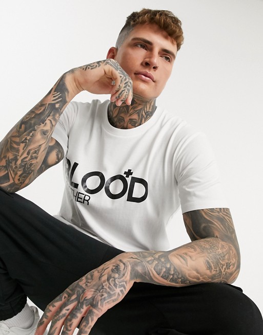 Blood brother t-shirt trademark in white