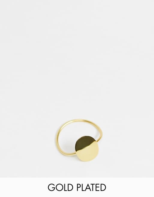 Bloom & Bay - Bague avec disque en plaqué or