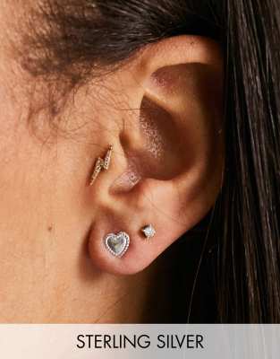 Boucles D'oreilles Cœur Argent Et Ambre Baltique - Neuf Sans Emballage