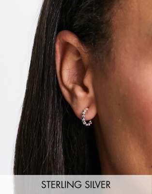 Boucles D'Oreilles Pendantes En Argent Massif - Design Cœurs - Occasion
