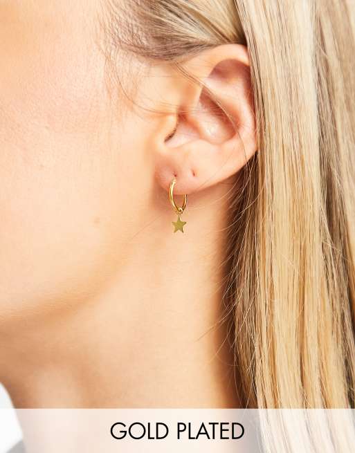 Bloom & Bay - Boucles d'oreilles étoile et lune en plaqué or