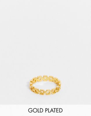 Bloom & Bay chain detail gold plated ring