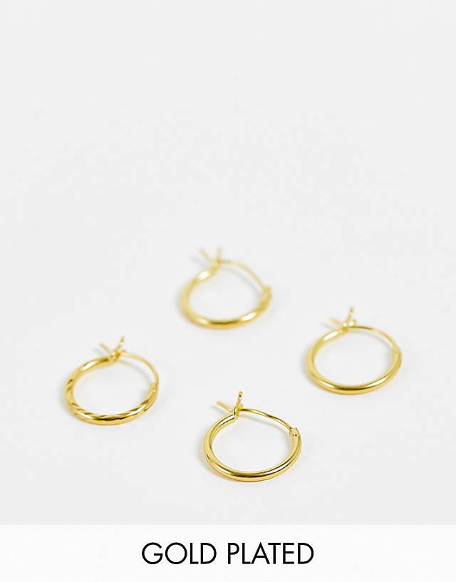 Bloom and Bay - Bloom & Bay gold plated 2 pack mini hoop earrings