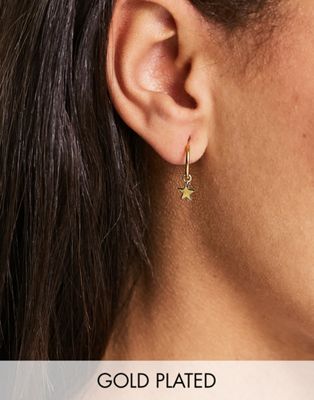 Bloom & Bay gold plated hoop earrings with small star drop pendant